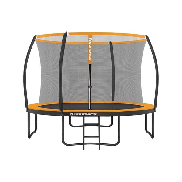 Rootz 305cm Trampolin - Havetrampolin - Fitness Trampolin - Galvaniseret stålramme - Sikkerhedsnet - EPE skumpolstring - 305cm x 76cm - Sort-Orange