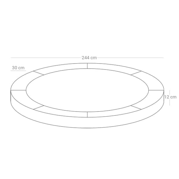 Rootz Trampolin Kantskydd - Säkerhetsdyna - Skyddsmatta - EPE-skum - UV-beständig - Vattentålig - 244cm x 184cm x 15mm