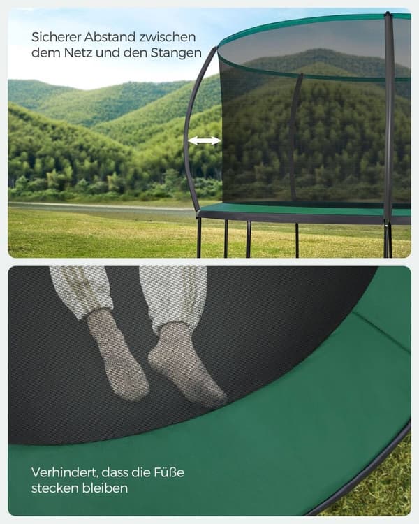 Rootz 14 fod trampolin med sikkerhedskabinet - udendørs hoppehus - hoppemåtte - galvaniseret stålramme - 427 cm x 270 cm x 90 cm