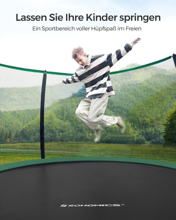 Rootz 14 fod trampolin med sikkerhedskabinet - udendørs hoppehus - hoppemåtte - galvaniseret stålramme - 427 cm x 270 cm x 90 cm