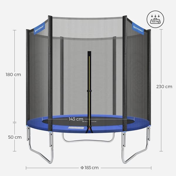 Rootz udendørs trampolin 183 cm - Havetrampolin - Børnetrampolin - Forbedrede sikkerhedsfunktioner - Materialer med høj holdbarhed - 183 cm diameter -