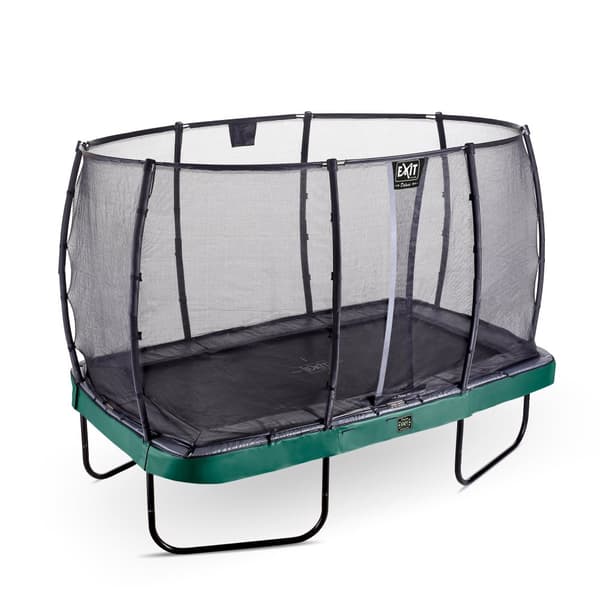 EXIT Elegant Premium trampolin 214x366cm med Deluxe sikkerhedsnet - grøn