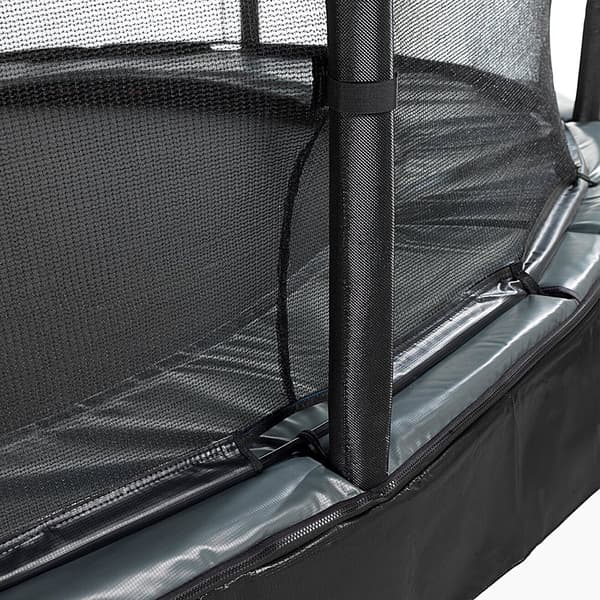 EXIT Elegant Premium nedgrävd studsmatta 214x366cm med Deluxe skyddsnät - svart