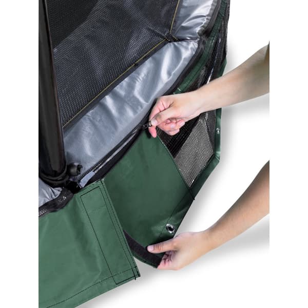 EXIT Elegant Premium nedgravet trampolin 214x366cm med Deluxe sikkerhedsnet - grøn