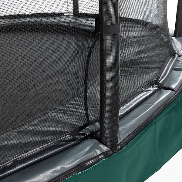 EXIT Elegant Premium nedgravet trampolin 214x366cm med Deluxe sikkerhedsnet - grøn