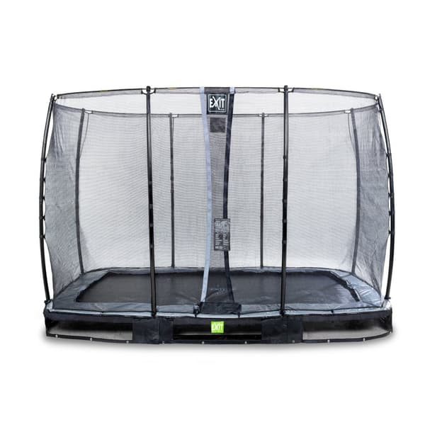 EXIT Elegant nedgravet trampolin 214x366cm med Economy sikkerhedsnet - sort