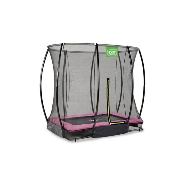 EXIT Silhouette nedgrävd studsmatta 153x214cm med skyddsnät - rosa