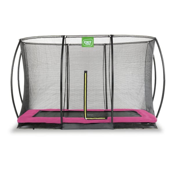 EXIT Silhouette nedgravet trampolin 244x366cm med sikkerhedsnet - lyserød