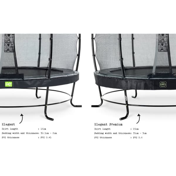 EXIT Elegant trampolin ø305cm med Economy sikkerhedsnet - sort