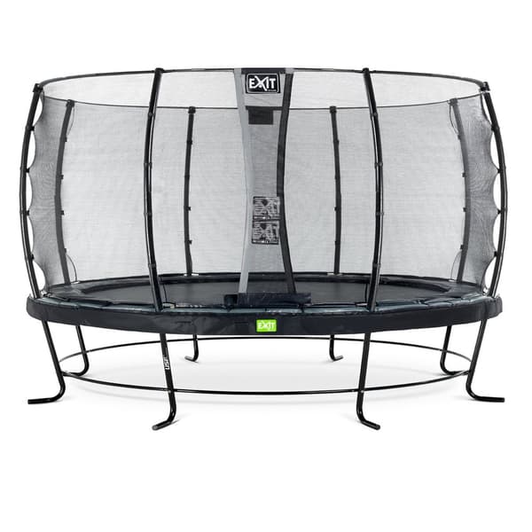 EXIT Elegant trampolin ø427cm med Economy sikkerhedsnet - sort