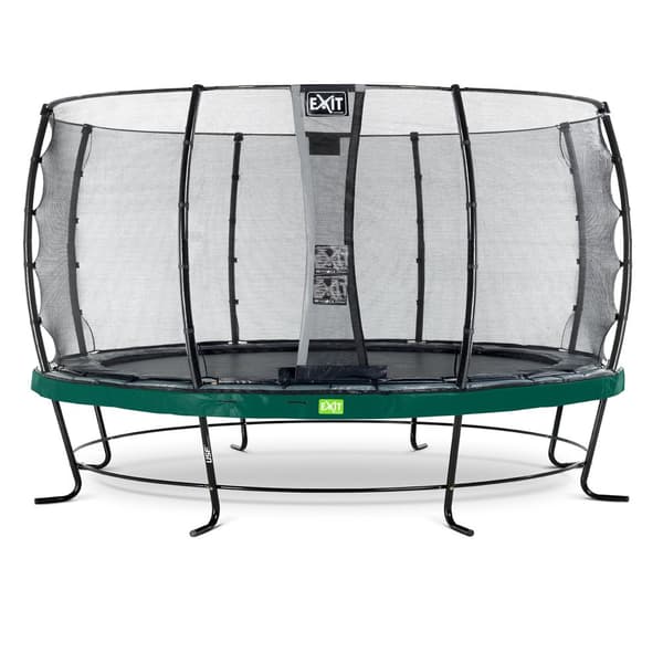 EXIT Elegant trampolin ø427cm med Economy sikkerhedsnet - grøn