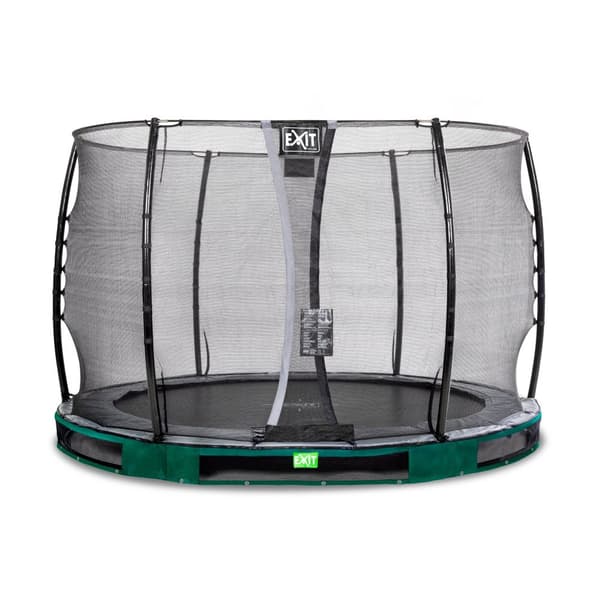 EXIT Elegant nedgravet trampolin ø305cm med Economy sikkerhedsnet - grøn