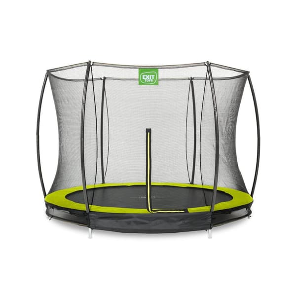 EXIT Silhouette nedgravet trampolin ø244cm med sikkerhedsnet - grøn