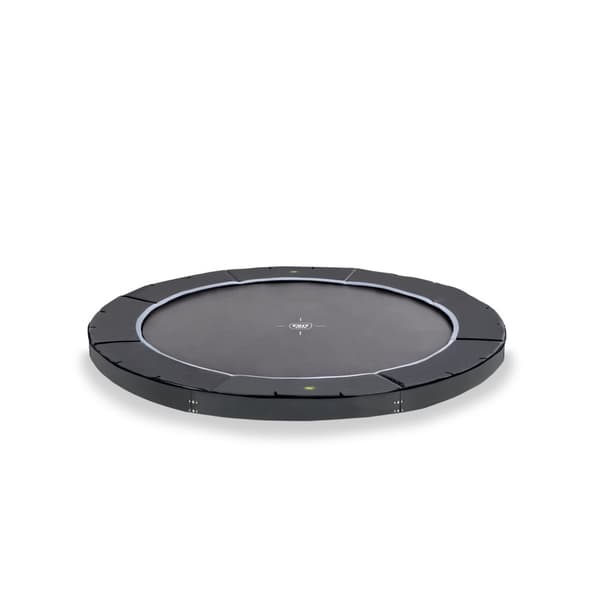 EXIT Dynamic sportstrampolin i jordniveau ø427cm - sort