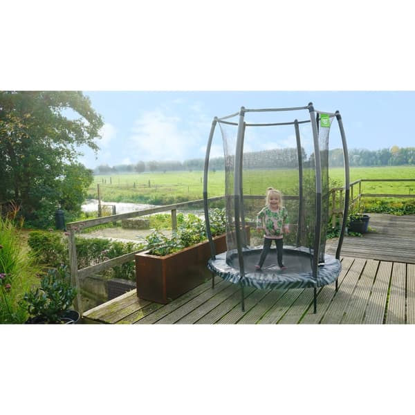EXIT Tiggy junior trampolin med sikkerhedsnet ø140cm - sort/grå