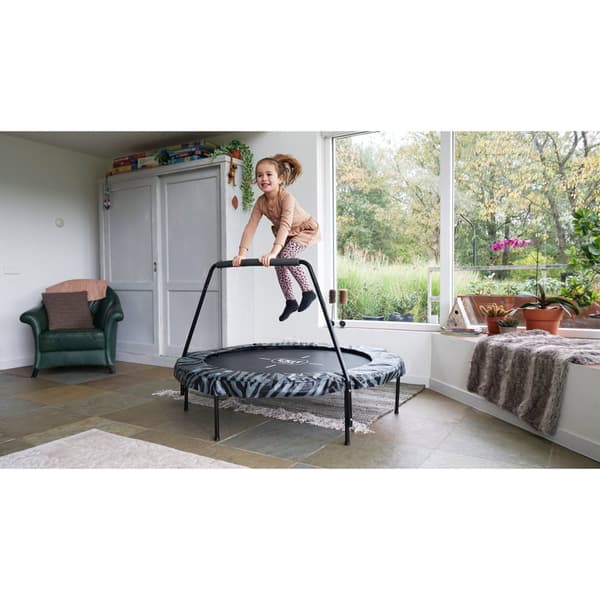 EXIT Tiggy junior trampolin med stang ø140cm - sort/grå