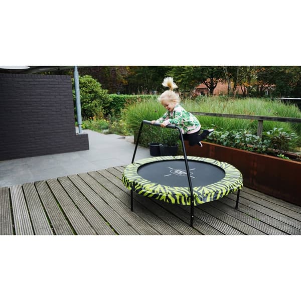 EXIT Tiggy junior trampolin med stang ø140cm - sort/grøn