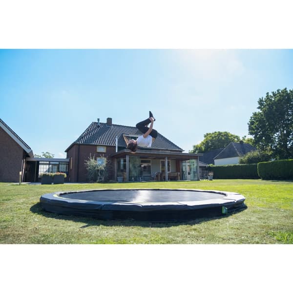 EXIT Silhouette nedgrävd sport-studsmatta ø305cm - grön