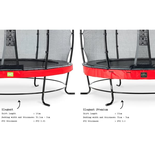 EXIT Elegant Premium trampolin ø253cm med Deluxe sikkerhedsnet - rød