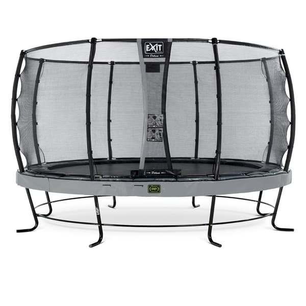 EXIT Elegant Premium trampolin ø427cm med Deluxe sikkerhedsnet - grå