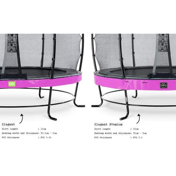 EXIT Elegant Premium trampolin ø427cm med Deluxe sikkerhedsnet - lilla