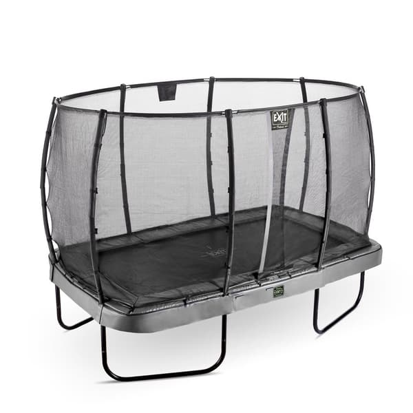EXIT Elegant Premium trampolin 214x366cm med Deluxe sikkerhedsnet - grå