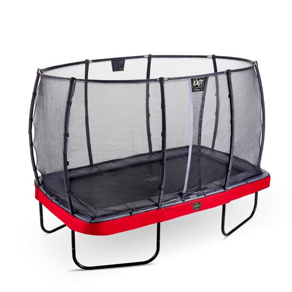 EXIT Elegant Premium trampolin 214x366cm med Deluxe sikkerhedsnet - rød