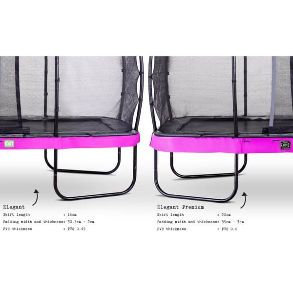 EXIT Elegant Premium trampolin 214x366cm med Deluxe sikkerhedsnet - lilla