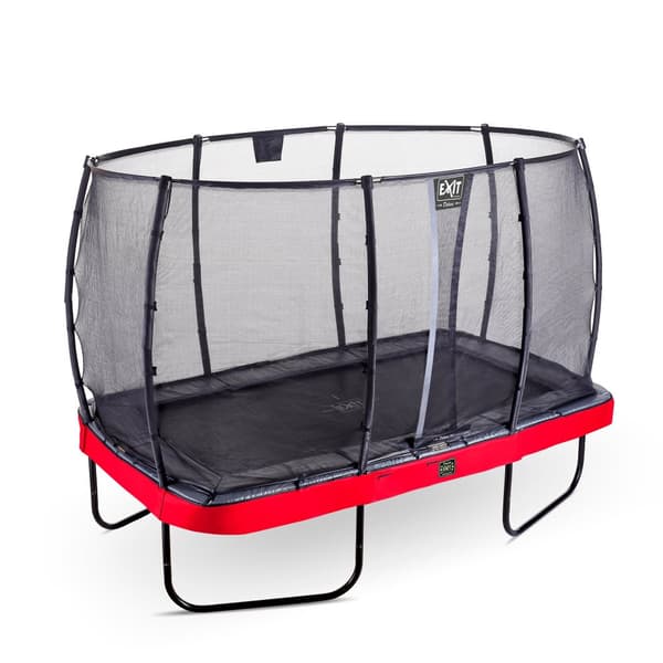 EXIT Elegant Premium trampolin 244x427cm med Deluxe sikkerhedsnet - rød