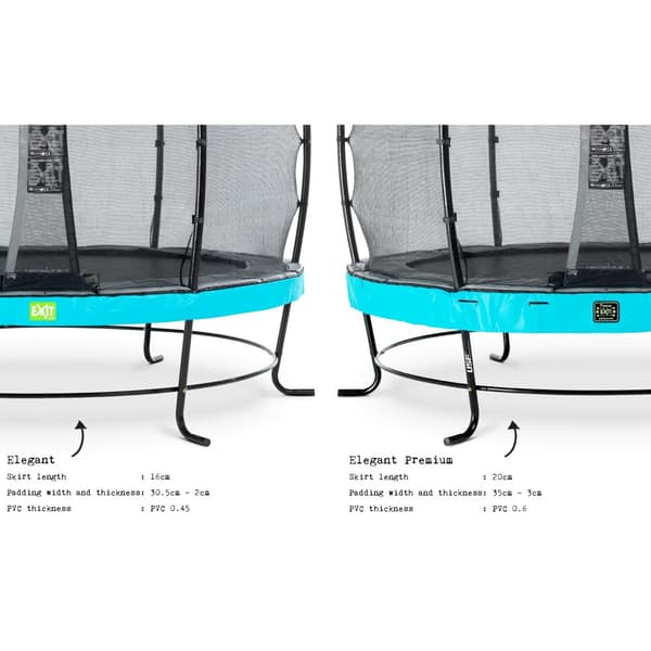 EXIT Elegant trampolin ø305cm med Economy sikkerhedsnet - blå