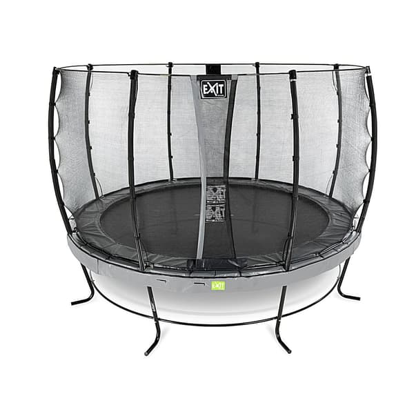 EXIT Elegant trampolin ø427cm med Economy sikkerhedsnet - grå
