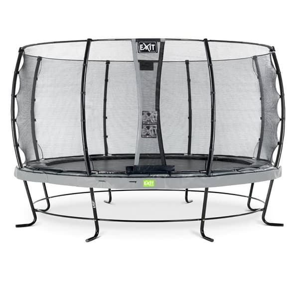 EXIT Elegant trampolin ø427cm med Economy sikkerhedsnet - grå