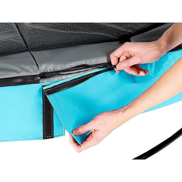 EXIT Elegant studsmatta ø427cm med Economy skyddsnät - blå