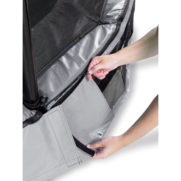 EXIT Elegant Premium nedgravet trampolin 214x366cm med Deluxe sikkerhedsnet - grå