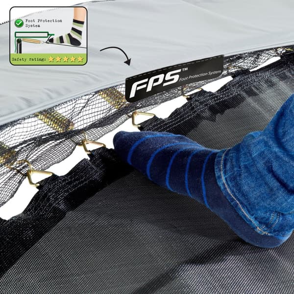EXIT Elegant Premium nedgravet trampolin 214x366cm med Deluxe sikkerhedsnet - grå