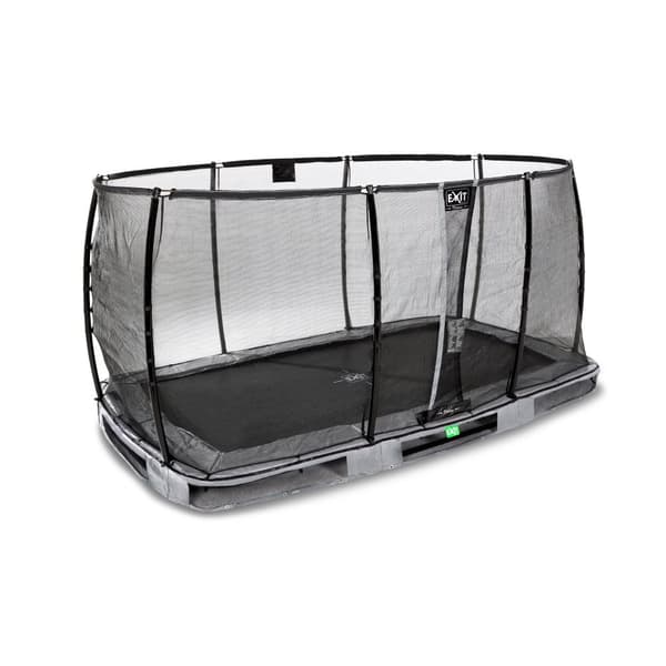 EXIT Elegant Premium nedgravet trampolin 214x366cm med Deluxe sikkerhedsnet - grå