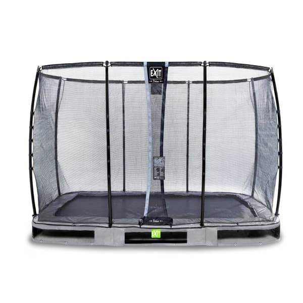 EXIT Elegant Premium nedgravet trampolin 214x366cm med Deluxe sikkerhedsnet - grå