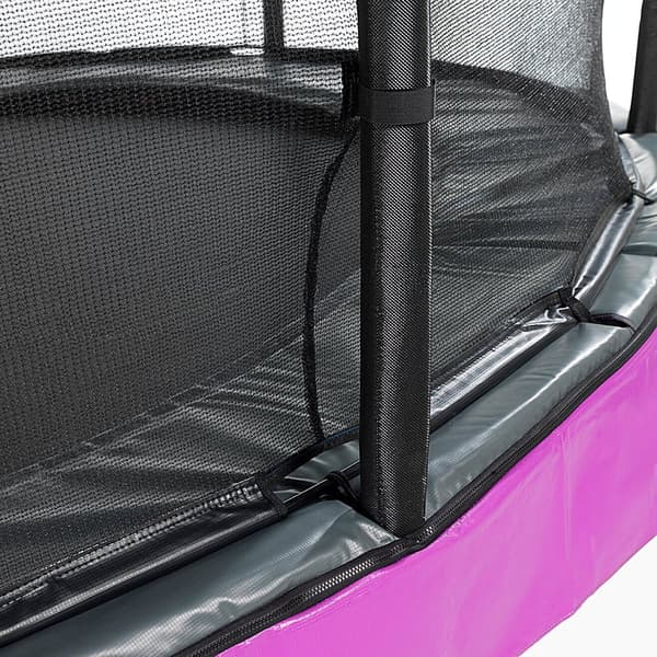 EXIT Elegant Premium nedgrävd studsmatta 214x366 m med Deluxe skyddsnät - lila