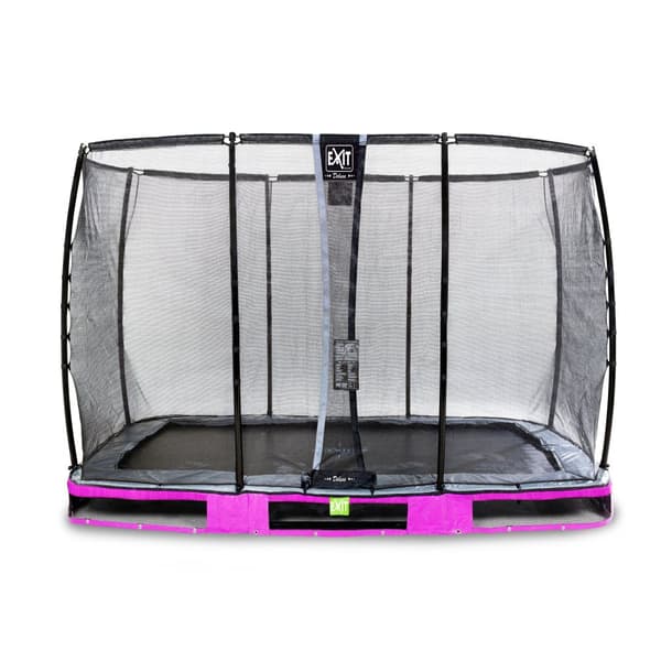 EXIT Elegant Premium nedgravet trampolin 214x366cm med Deluxe sikkerhedsnet - lilla