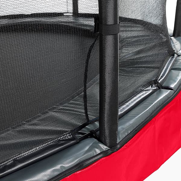 EXIT Elegant Premium nedgravet trampolin 244x427cm med Deluxe sikkerhedsnet - rød