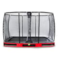 Miniatyrbillede 1 af 11: EXIT Elegant Premium nedgravet trampolin 244x427cm med Deluxe sikkerhedsnet - rød