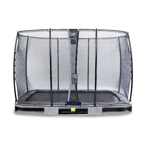 EXIT Elegant nedgravet trampolin 214x366cm med Economy sikkerhedsnet - grå
