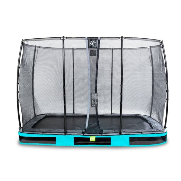 EXIT Elegant nedgravet trampolin 214x366cm med Economy sikkerhedsnet - blå