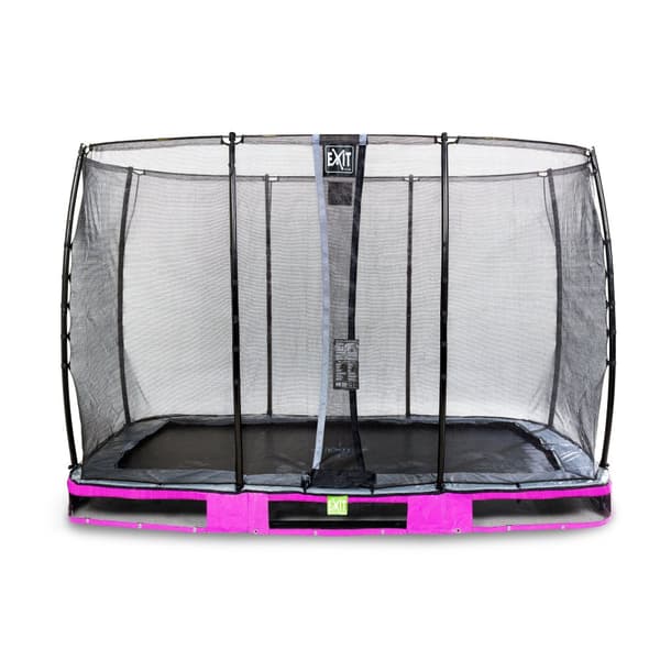 EXIT Elegant nedgravet trampolin 214x366cm med Economy sikkerhedsnet - lilla