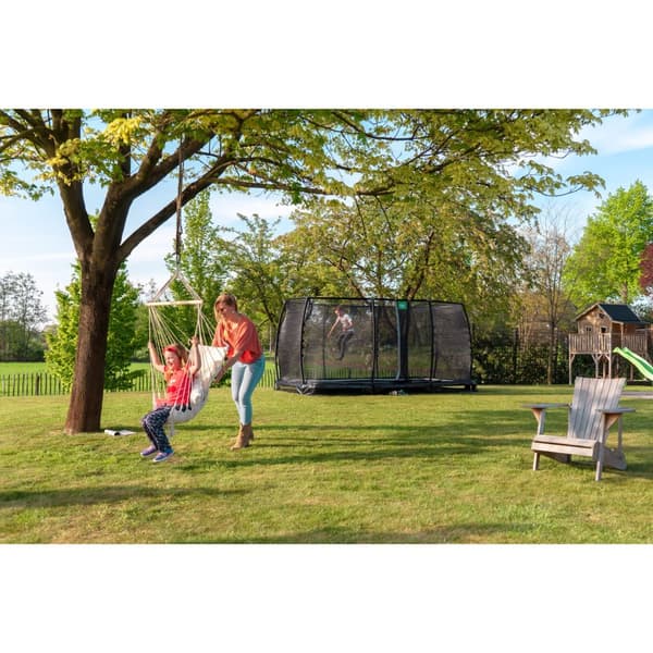 EXIT Allure Premium nedgravet trampolin 244x427cm - grøn