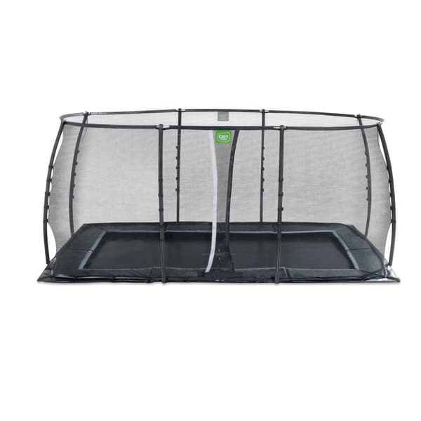 EXIT Dynamic trampolin i jordniveau 275x458cm med sikkerhedsnet - sort