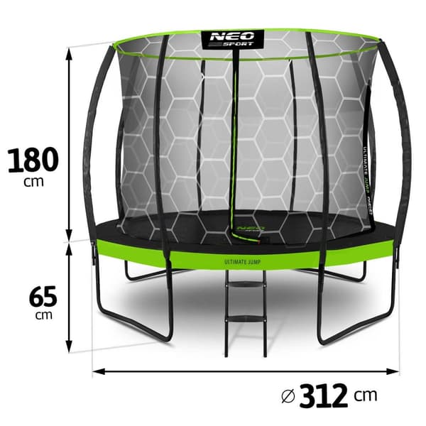 Profileret havetrampolin 10ft/312cm med Neo-Sport indernet