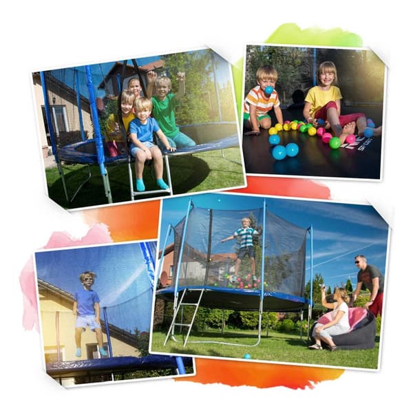 8ft/252cm havetrampolin med eksternt net og Neo-Sport stige