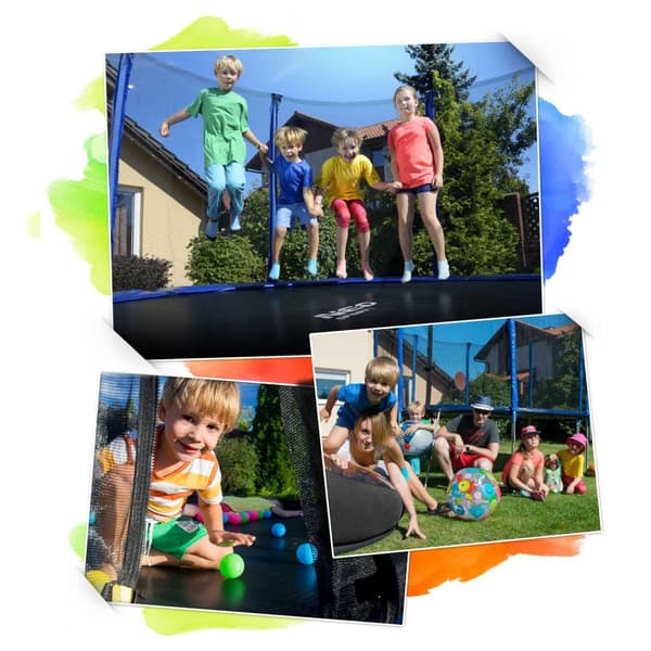8ft/252cm havetrampolin med eksternt net og Neo-Sport stige