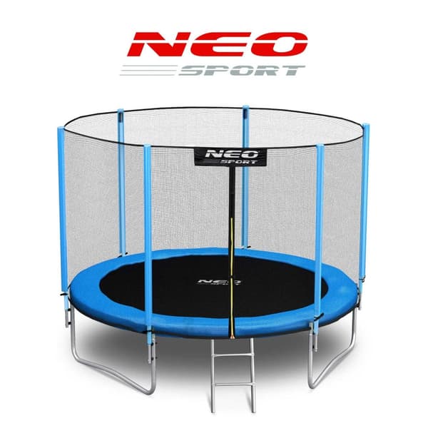 8ft/252cm havetrampolin med eksternt net og Neo-Sport stige
